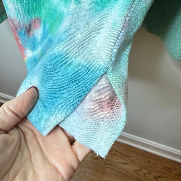 LOGO by Lori Goldstein‎ Charlie Hand Tie-Dyed High-Low Sweater XL Raglan Sleeve - Picture 4 of 8
